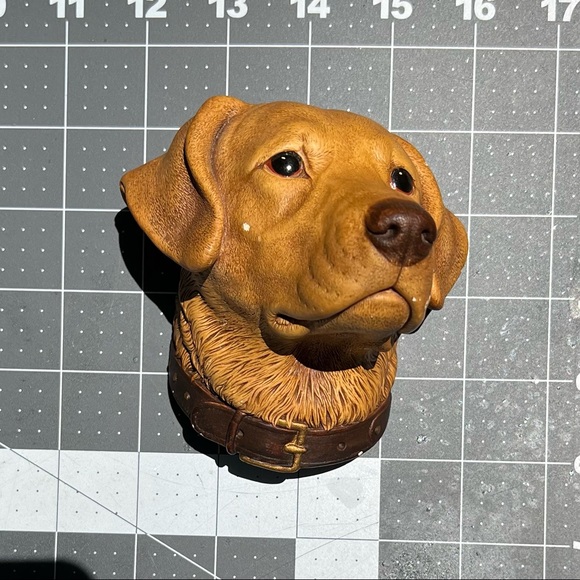 Bosson Chalkware Head Hand Painted England 1968 Golden Labrador Retriever - Picture 4 of 10